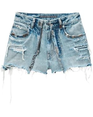 Alexander Wang Distressed Denim Shorts - Blue
