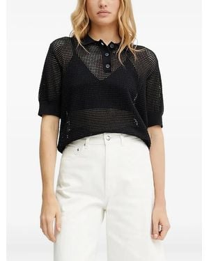 IVY & OAK Flo Mesh-Panel Polo Top - Black