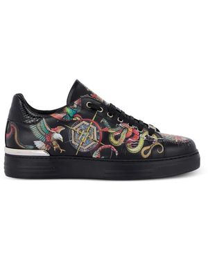 Philipp Plein Printed Low-Top Trainers - Black