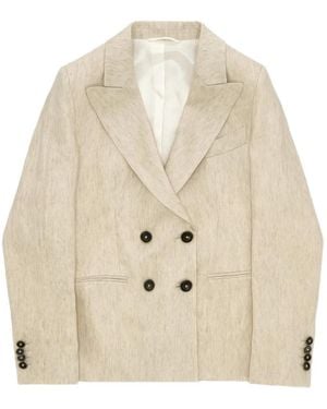 Fortela Bastien Double-Breasted Blazer - Natural