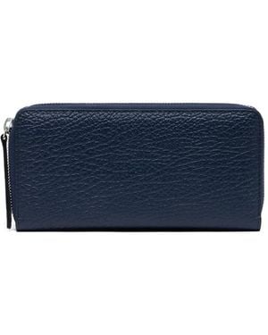 Maison Margiela Four Stitches Grained Leather Wallet - Blue