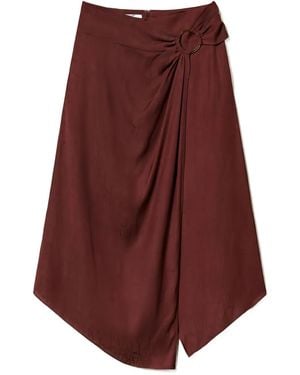 Twinset Jacquard Ring-Detail Midi Skirt - Red