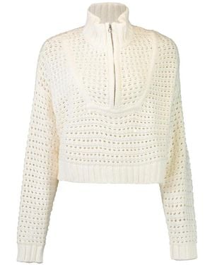 STAUD Hampton Pullover Mit Lochstrickmuster - Weiß