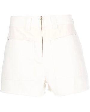 Ba&sh Shorts Denim Con Vita Media - Bianco