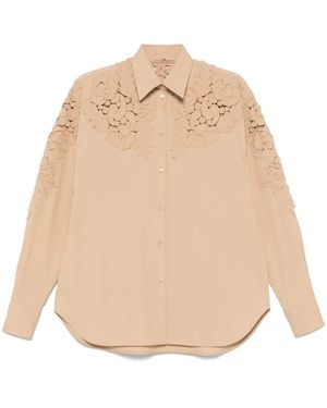 Ermanno Scervino Floral-Appliqué Shirt - Natural