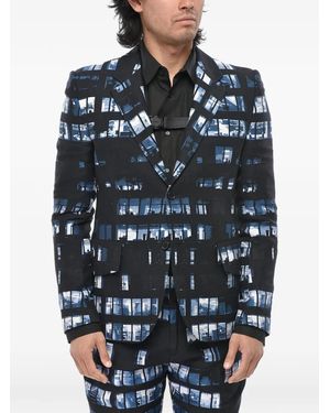 Off-White c/o Virgil Abloh Windows-Print Single-Breasted Blazer - Blue