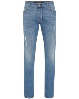 Billionaire Jean À Détail De Logo - Blue