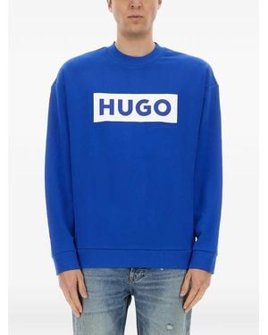 BOSS Logo-Print Sweatshirt - Blue