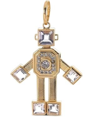 Van Robot Colgante Robot En Oro Amarillo De 18 Ct Con Diamante Y Morganita - Metálico