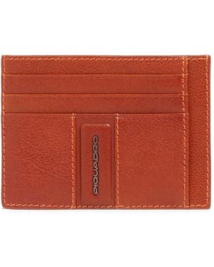 Piquadro Logo-Plaque Leather Cardholder - Red
