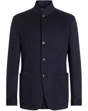 ZEGNA Oasi High-neck Patch-pocket Jacket - ブルー