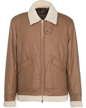 Kiton Shearling Detailing Jacket - Brown