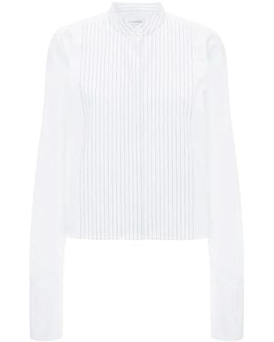 Victoria Beckham Cropped Tux Shirt - White