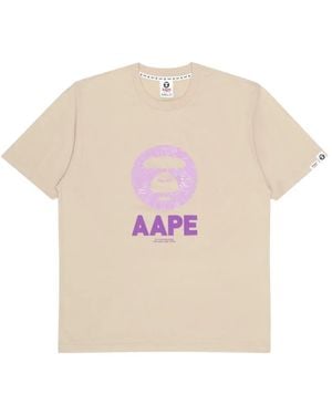 Aape By A Bathing Ape Moonface Camo-Graphic T-Shirt - Pink