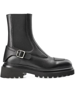 COPENHAGEN Bottines En Cuir À Détails De Boucles - Black