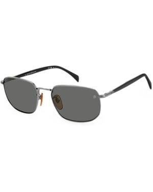 David Beckham Rectangle-Frame Sunglasses - Metallic