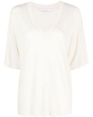 IRO V-Neck Cut-Out Detailing T-Shirt - White