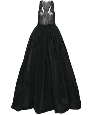 CHRISTIAN BOARO Lace-Insert Pleated Gown - Black