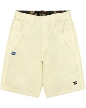 Aape By A Bathing Ape Logo-Appliqué Shorts - Natural