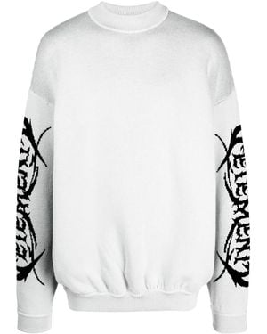 Vetements Logo-Print Merino Wool Sweater - White