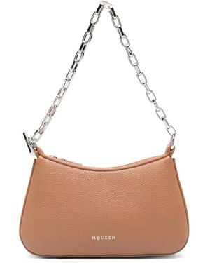McQueen Mini Schultertasche mit T-Riemen - Weiß
