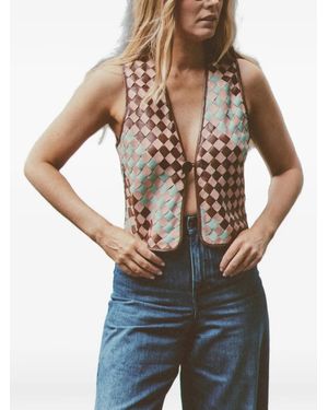 Eldorado Woven Leather Vest - White