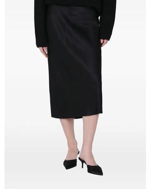 Anine Bing Satin Pencil Skirt - Black