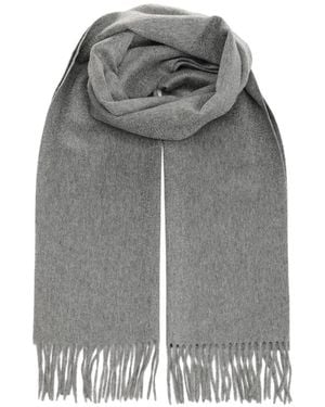 Al Duca d'Aosta Fringed Cashmere Scarf - Grey