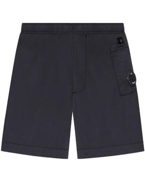 C.P. Company Nylon Swim Shorts With Hip Pocket With Lens Detail - Blue