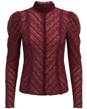 Cinq À Sept Mito Lace Ruffled Blouse - Red