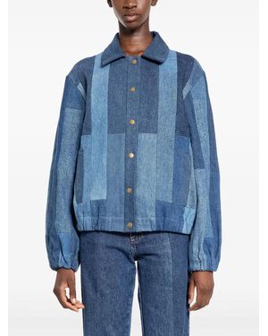 E.L.V. Denim Kara Bomber Jacket - Blue