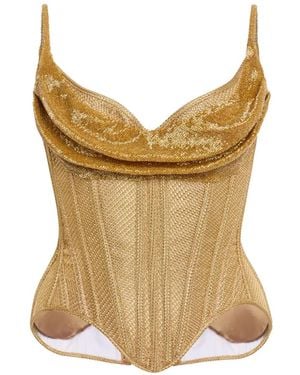 Wiederhoeft Salon Bead-Embellished Corset - Metallic