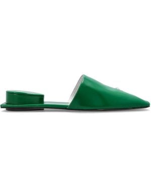 Tory Burch Pierced Leather Mules - Green