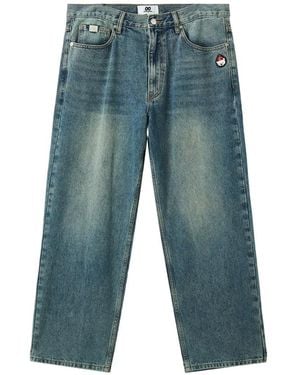 Chocoolate Buttton-Up Straight-Leg Jeans - Blue