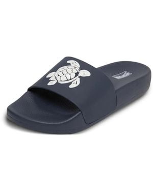 Vilebrequin Turtle-Patch Slides - Blue