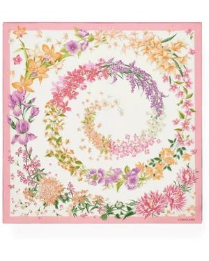 Ferragamo Floral-Print Scarf - Pink