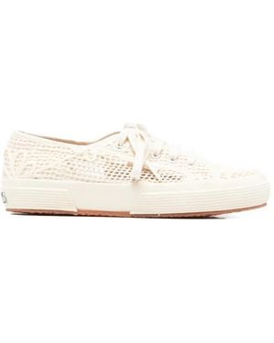 Superga 2750 Floral-Lace Sneakers - White