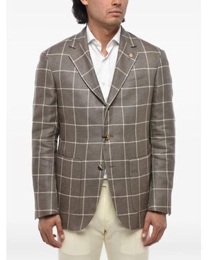 Corneliani Check-Pattern Blazer - Grey