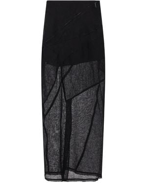 Yehuafan Panelled Full Skirt - Black