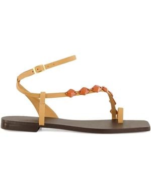 Johanna Ortiz Dazzling Leren Sandalen Met Wapenschild - Bruin