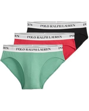 Polo Ralph Lauren Logo-Band Briefs (Pack Of Three) - Green