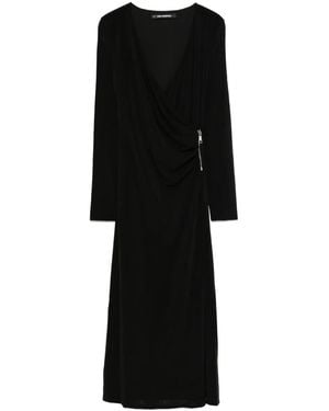 Karl Lagerfeld Wrap-Design Midi Dress - Black
