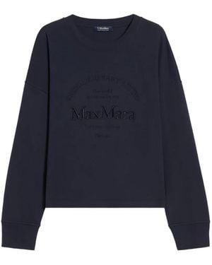 Max Mara Logo-Embroidered Sweatshirt - Blue