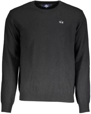 La Martina Logo-embroidered merino wool sweater - Schwarz