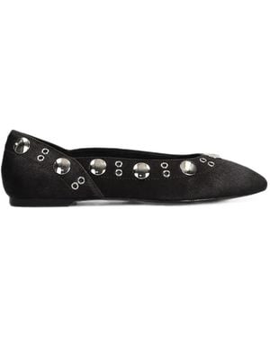 Bibi Lou Mati Ballerinas Stud-Embellished Ballet Flats - Black