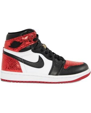 Nike Air 1 Retro High-Top Leather Trainers - Red