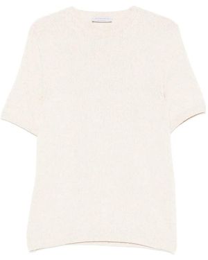 Jeordie's Short-Sleeve Knitted Jumper - White