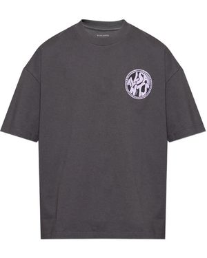 AllSaints Logo-Print T-Shirt - Grey