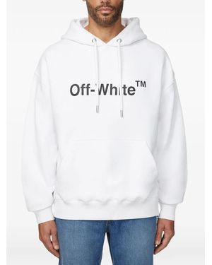 Off-White c/o Virgil Abloh Logo-Print Drawstring Hoodie - White