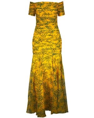 Carolina Herrera Off-Shoulder Ruffled Dress - Yellow